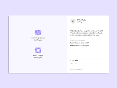 Mindful Visuals Template Pack canva coaches gradient graphic design instagram template mindful mindfulness minimal minimalist motivational purple quotes self development shapes social media spiritual spirituality visuals