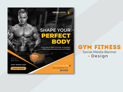 Gym Fitness banner design banner ads fitness banner fitness social media post design graphic design gym fitness gym fitness banner design gym fitness post design instagram post social media post design web banner