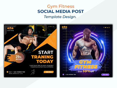 Gym Fitness social media banner ads