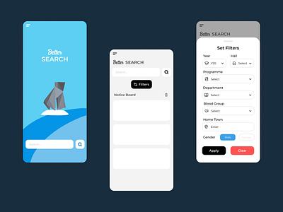 Prototype for Student Search App *Revamped* app design illustration ui ux