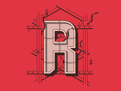 R cap letterform typography