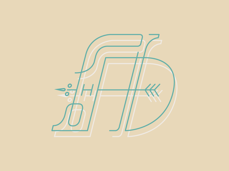 A cap letterform typography