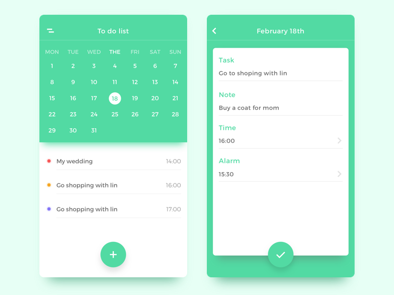 To do list by zhilin Wang on Dribbble