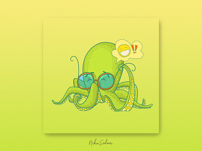 Character design: octopus character design emoji graphic design hand drawn illustration mascot octopus vector