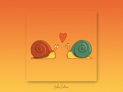 Valentine's vector: a kiss character design design emoji graphic design hand drawn illustration kiss love mascot snails valentines day vector