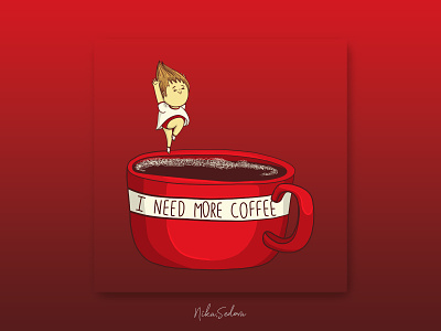 Mood vector: need more coffee character design design emoji graphic design hand drawn illustration logo mascot ui vector