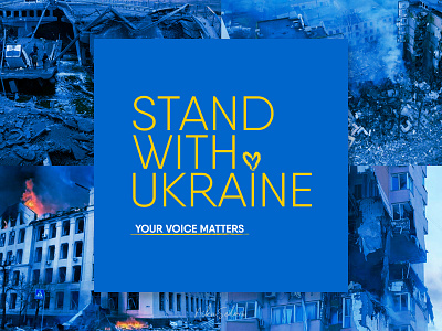 STAND WITH UKRAINE: your voice matters graphic design nowar poster standwithukraine stopwar ukraine war