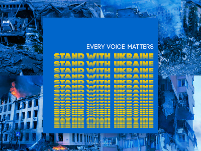STAND WITH UKRAINE: every voice matters graphic design nowar poster standwithukraine stopwar ukraine war