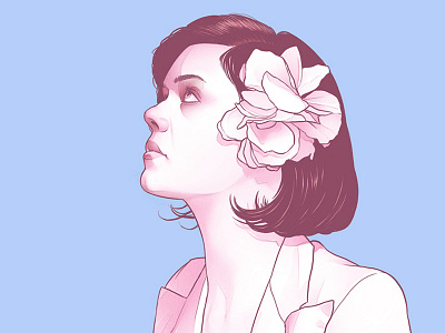 Bat for Lashes batforlashes blue flower girl illustration portrait purple