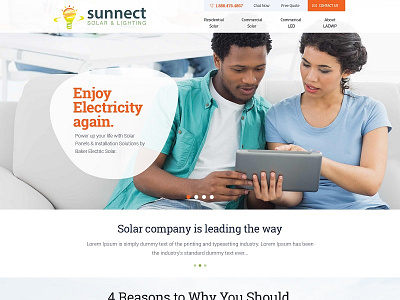 Sunnect Solar design responsive web
