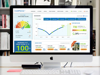 Credit Planner design experience interface user web wordpress