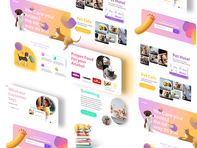 Mozza 🐱🐶 Website Mockup Design cafe cat cute design dog grooming mockup pet petcare ui ux website