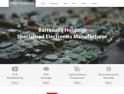 Barracuda Holdings manufacturer specialised electronics website design wordpress