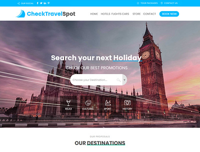 Check Travel Spot accomodation flights travel website design wordpress