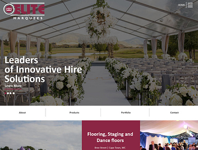 Elite Maquees marquees tents website design wordpress