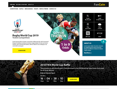 Fan Coin competitions news sports website design wordpress