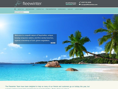 Flee Winter holiday accomodation holiday destinations website design wordpress