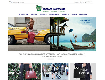 Luggage Warehouse bags travelbags website design wordpress