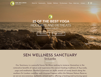 Sen Wellness Sanctuary retreat spa website design wellness sanctuary wordpress
