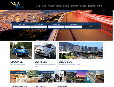 Value Car Hire car rental website design wordpress