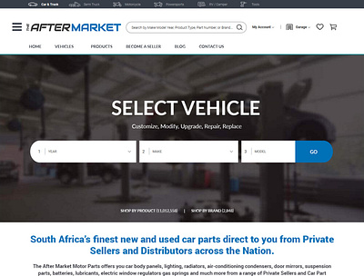 The After Market buy car parts sell website design wordpress