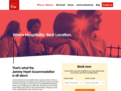 The Jammy Heart accomodation website design wordpress