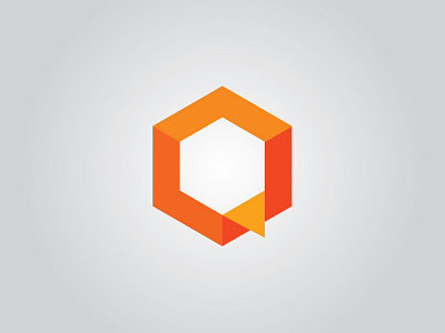 Concept concept cube icon logo mark orange rejected talk