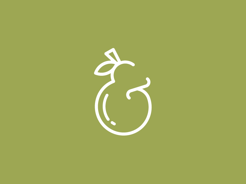 Ampearsand ampersand and fruit line pear simple symbol