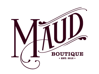 Maud Boutique boutique hand rendered lettering logo mark omaha