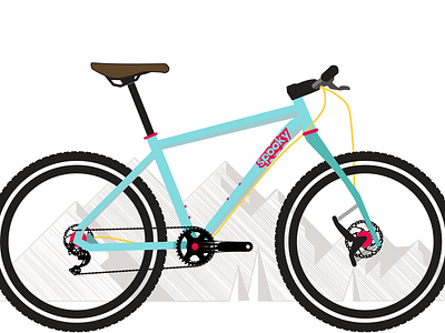 Mountain bikes color cycling illustrator mountain bikes vector