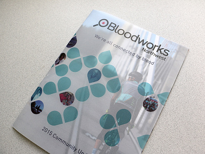 Bloodworks NW 2015 Annual Report annual report iconography indesign infographic non profit photography print