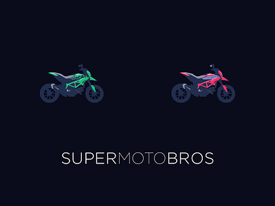 Super moto bros ducati hypermotard illustration luigi mario motorcycle screenprint super mario supermoto