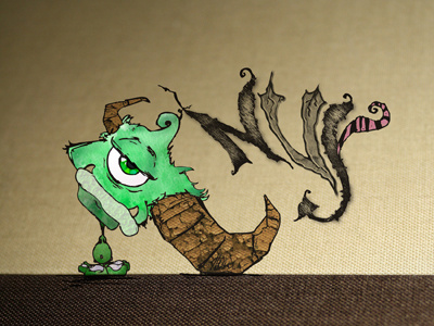 Little Green Monster ddc illustration khdsign.com poster