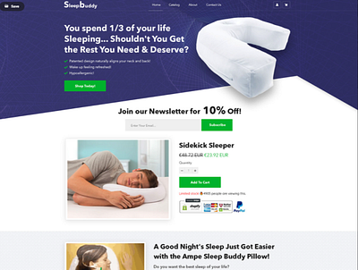 SleepBuddy- Shopify Site app design design design site graphic design shopify