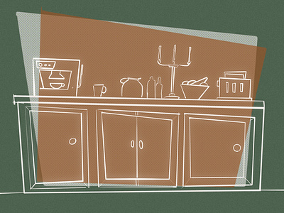 Cupboards colors graphic design illustration interior