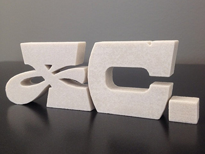 Etcetera, 3-D printed type