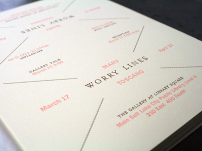 “Worry Lines” showcard final a9 cloister light face franklin gothic letterpress letterspacing metal type typography