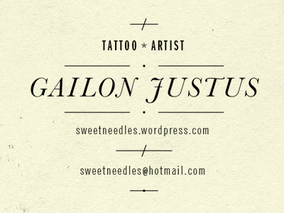 Gailon Justus Business Card Typography WIP