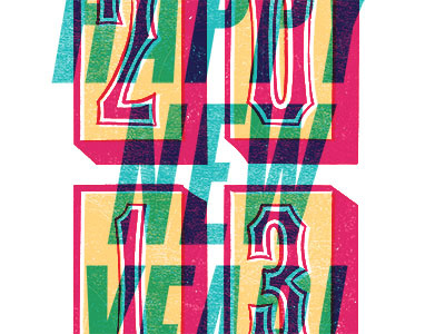 Wood Type Happy New Year