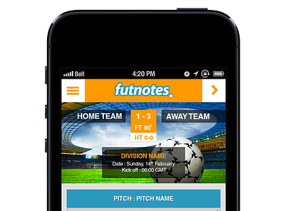 Mockup : Sports App app iphone mobile sports typography ui ux visual