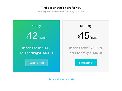 Subscription Plan clean gradient plans subscription typography