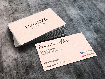 Business Card : Evolve Fashion House branding fashion logo logo logo design logo design concept