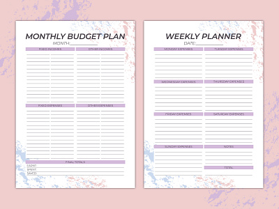 Budget planner design graphic design illustration planner