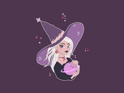 Cute witch astrology cute design graphic design illustration witch