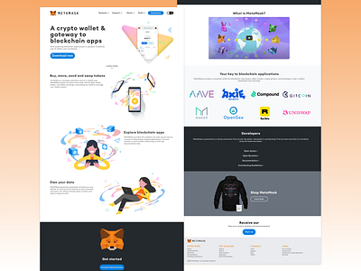 Metamask Home LandingPage UX/UI Design ui