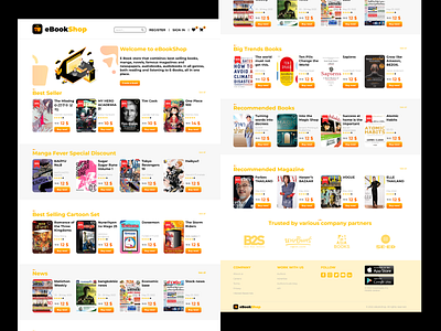 eBookShop Home Landing Page UX/UI Design ui