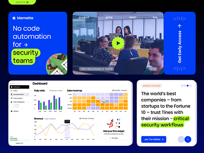 Memetta — No Code Automation For Security Teams atomic system cards design dev tool exploration landing minimal no code nocode product product page saas startup tempalte ui ux web