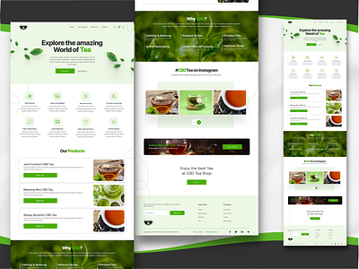 CBD TEA SHOP WEBSITE DESIGN adobexd branding design figma illustration logo prototyping ui user interface ux