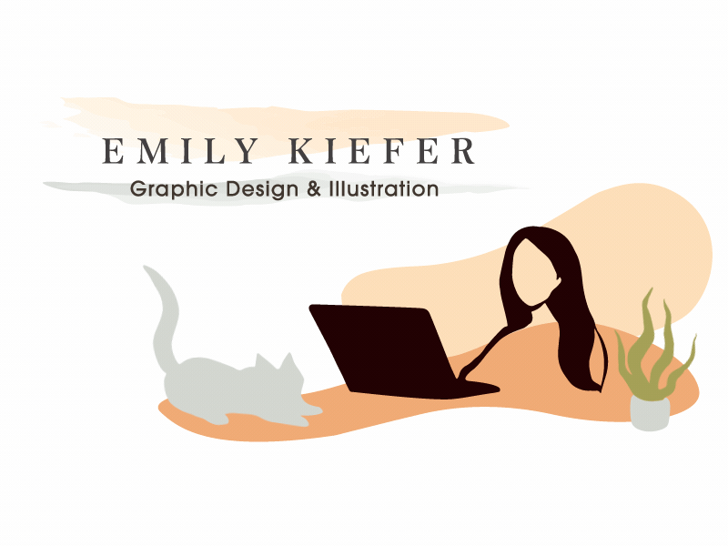 Self Branding--Open for Business branding cat emily kiefer gif illustration logo motion graphics orange vector