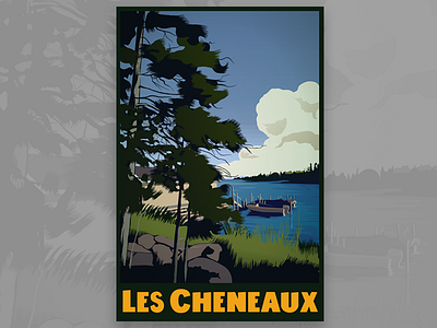 Les Cheneaux Poster illustration poster design travel poster typography